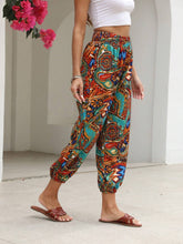 EMERY ROSE Women's Full Printed High-Waist Drawstring Casual Pants For Vacation